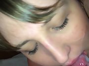 Nice homemade fellatio with facial and jism in mouth